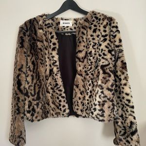 BB Dakota Leopard Faux Fur Coat | Small